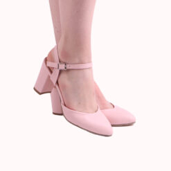 Pink Ankle Strap Low Heel for Women RA-145