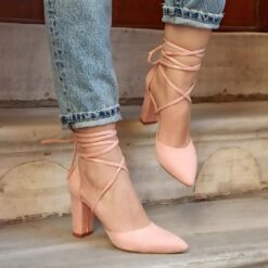 Pink Ankle Strap Sandals for Women RA-04