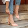 Pink Ankle Strap Sandals for Women RA-04