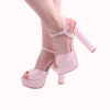 Pink Shiny Platform Wedding Shoes for Women RA-027