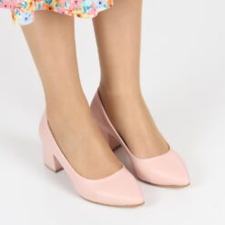 Pink Skin Low Heel Dress Shoes for Women MA-024