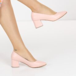 Pink Skin Low Heel Dress Shoes for Women MA-024