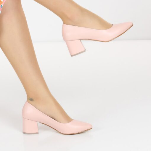 Pink Skin Low Heel Dress Shoes for Women MA-024