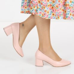 Pink Skin Low Heel Dress Shoes for Women MA-024