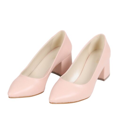 Pink Skin Low Heel Dress Shoes for Women MA-024