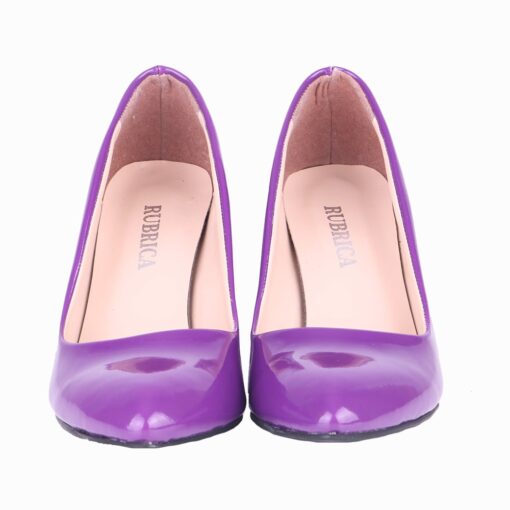 Purple Shiny Low Heel Dress Shoes for Women MA-024