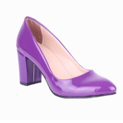 Purple Shiny Low Heel Dress Shoes for Women MA-024