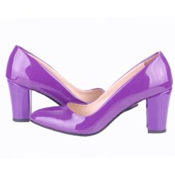 Purple Shiny Low Heel Dress Shoes for Women MA-024