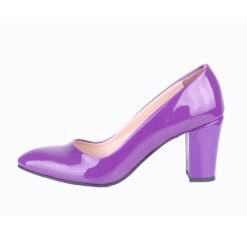 Purple Shiny Low Heel Dress Shoes for Women MA-024