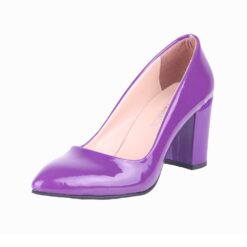 Purple Shiny Low Heel Dress Shoes for Women MA-024