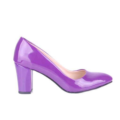 Purple Shiny Low Heel Dress Shoes for Women MA-024