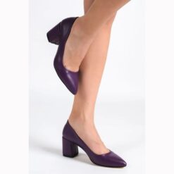 Purple Skin Low Heel Dress Shoes for Women MA-024