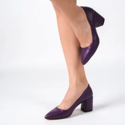 Purple Skin Low Heel Dress Shoes for Women MA-024