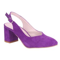 Purple Suede Ankle Strap Heels for Women MA-028