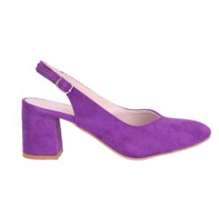 Purple Suede Ankle Strap Heels for Women MA-028