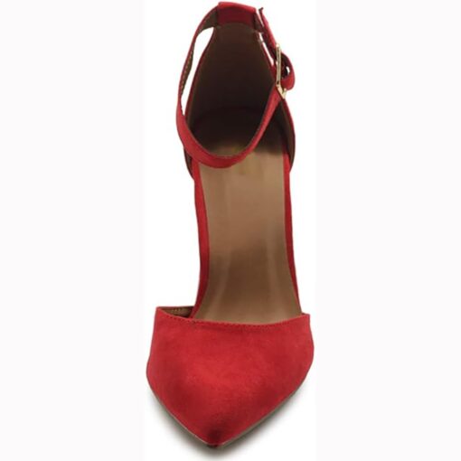 Red Ankle Strap Pumps for Women RA-062