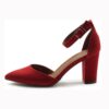 Red Ankle Strap Pumps for Women RA-062