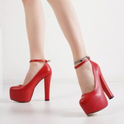 Red Platform Heels Women RA-304