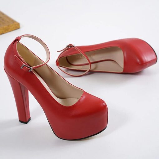 Red Platform Heels Women RA-304