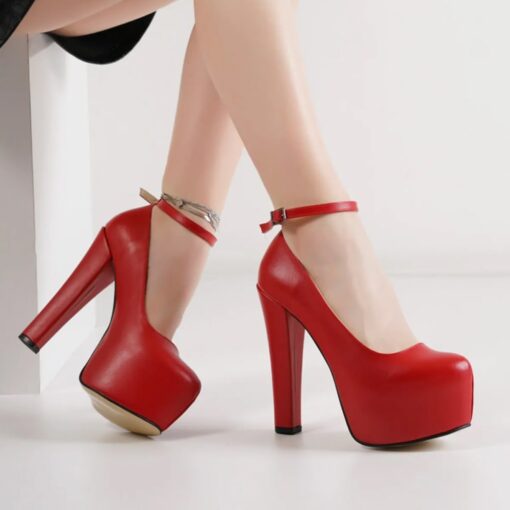 Red Platform Heels Women RA-304