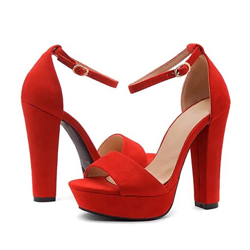 Red Platform Sandals for Women RA-157