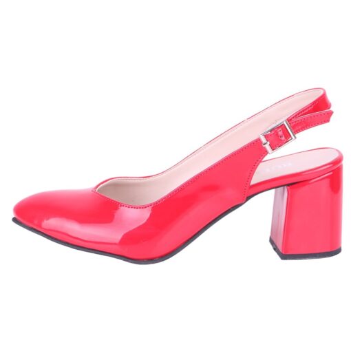 Red Shiny Ankle Strap Heels for Women MA-028