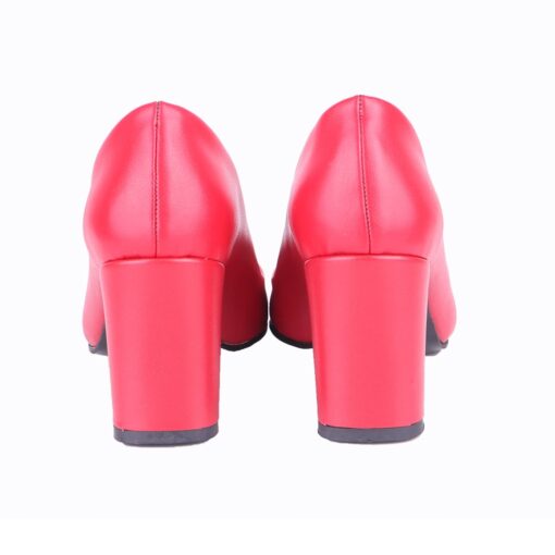 Red Skin Low Heel Dress Shoes for Women MA-024