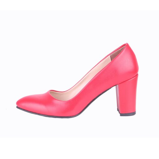 Red Skin Low Heel Dress Shoes for Women MA-024