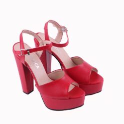 Red Skin Platform Wedding Shoes for Women RA-027