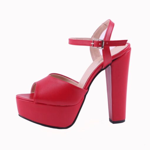 Red Skin Platform Wedding Shoes for Women RA-027