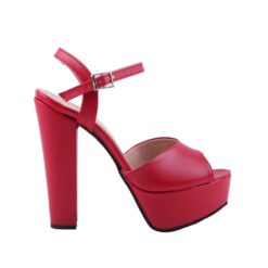 Red Skin Platform Wedding Shoes for Women RA-027