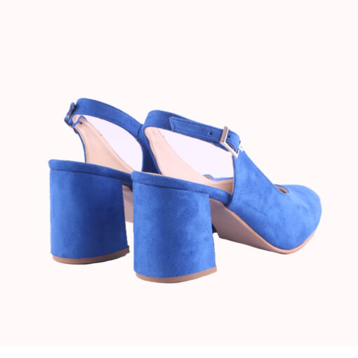 Sax Suede Ankle Strap Heels for Women MA-028