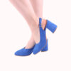 Sax Suede Ankle Strap Heels for Women MA-028