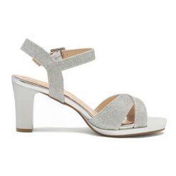 Silver Ankle Heels Straps for Women RA-160