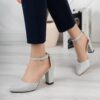 Silver Ankle Strap Pumps for Women RA-062