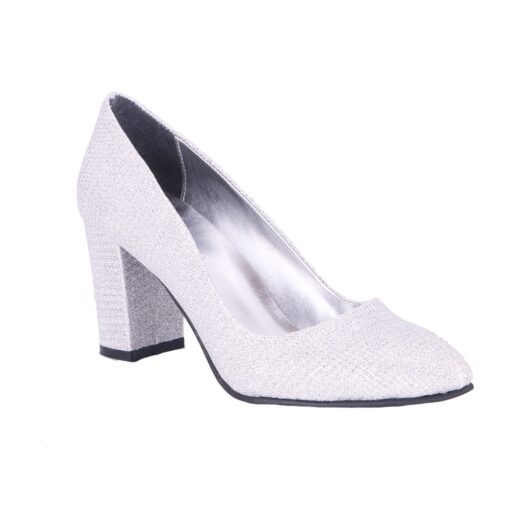 Silver Low Heel Dress Shoes for Women MA-024