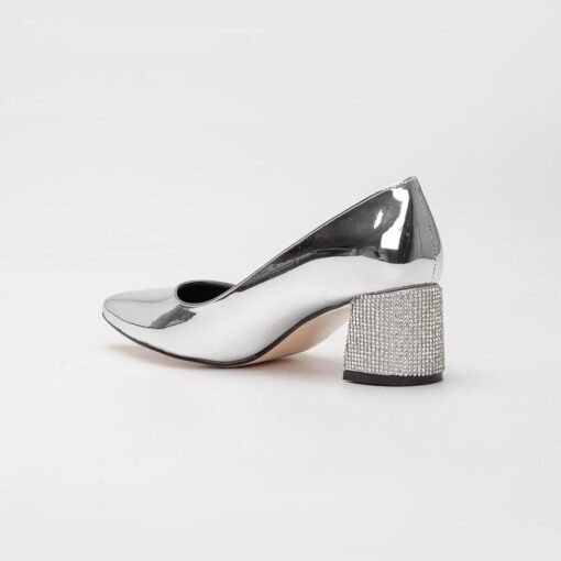 Silver Low Heel Wedding Shoes MA-048