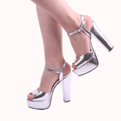 Silver Platform Wedding Shoes for Women RA-027