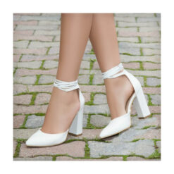 White Ankle Strap High Heels RA-040