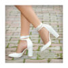 White Ankle Strap High Heels RA-040