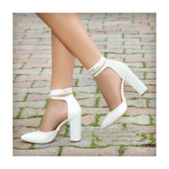 White Ankle Strap High Heels RA-040