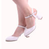 White Ankle Strap Low Heel for Women RA-145