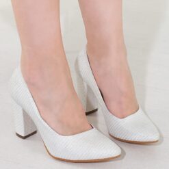 White Low Heel Dress Shoes for Women MA-024