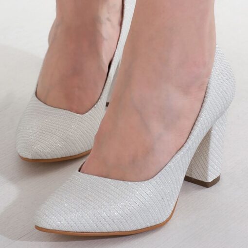 White Low Heel Dress Shoes for Women MA-024