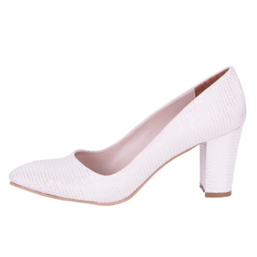 White Low Heel Dress Shoes for Women MA-024