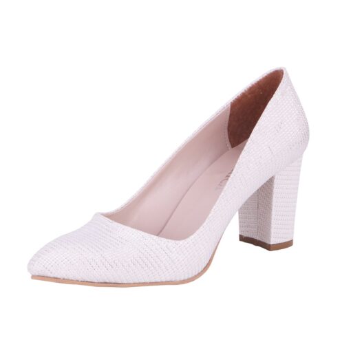 White Low Heel Dress Shoes for Women MA-024