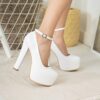 White Platform Heels Women RA-304