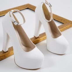 White Platform Heels Women RA-304