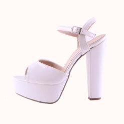 White Shiny Platform Wedding Shoes for Women RA-027