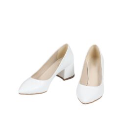 White Skin Low Heel Dress Shoes for Women MA-024